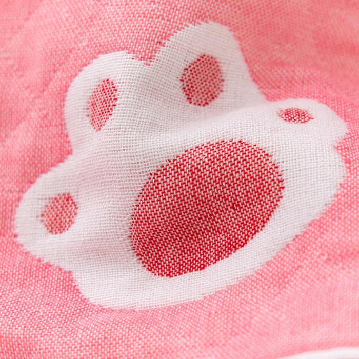 91家纺网 家纺一手货源 找家纺 朴尔家纺-毛巾被 2024新款特惠混纺棉质三层纱布独版AB面枕巾 52*78cm一对 白熊粉