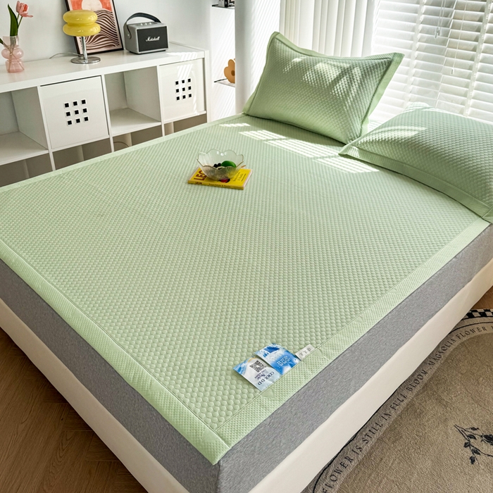 91家纺网 家纺一手货源 找家纺 许林家纺 2025 新款凉豆豆凉席 豆豆绿