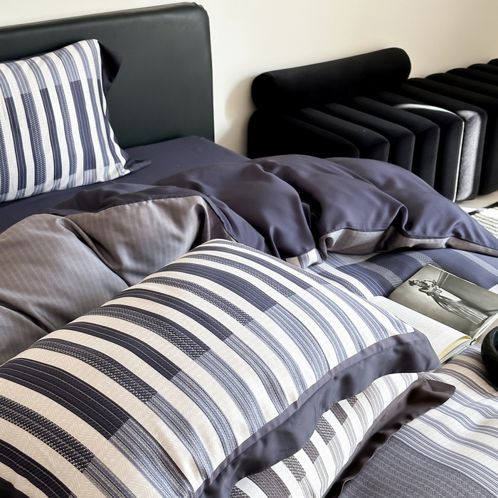 91家纺网 家纺一手货源 找家纺 （总）优悦生活馆 2024新款天丝宽边拼角四件套-商务系列