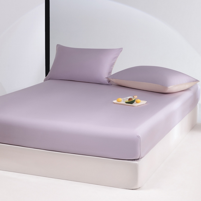 91家纺网 家纺一手货源 找家纺 云栖家居 202460支A类兰精天丝系列单品床笠（风格一） 紫灰