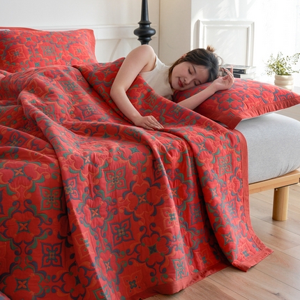 91家纺网 家纺一手货源 找家纺 （总）棠薇家纺 2025新款60S新疆长绒棉细纱毛巾被盖毯大床盖