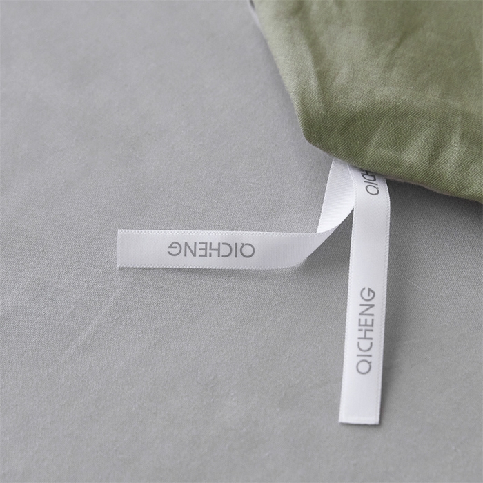 91家纺网 家纺一手货源 找家纺 启程家纺 2024新款全棉A类40支嵌绳包边款四件套 抹茶灰