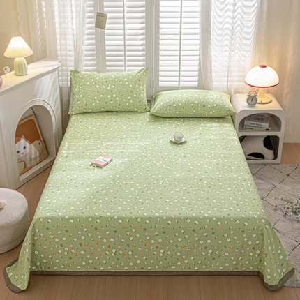 91家纺网 家纺一手货源 找家纺 新印象 2025新款纯棉老粗布三件套 花晨