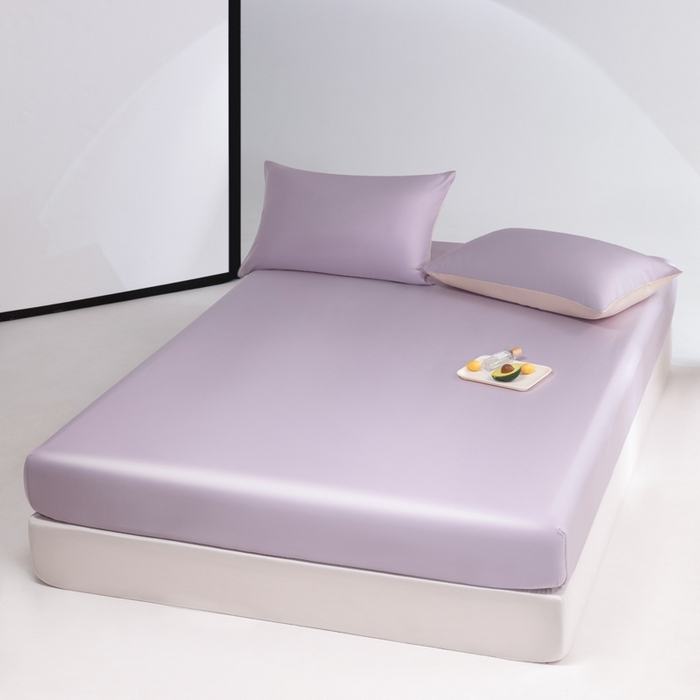 91家纺网 家纺一手货源 找家纺 云栖家居 202460支A类兰精天丝系列单品床笠（风格一） 紫灰