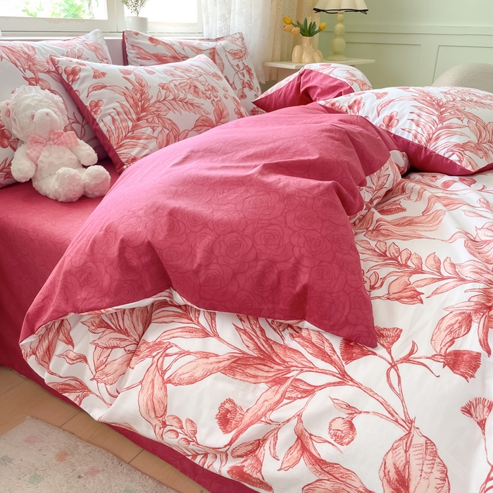 91家纺网 家纺一手货源 找家纺 芊寻家居 2024新款全棉13372花卉系列四件套 生机