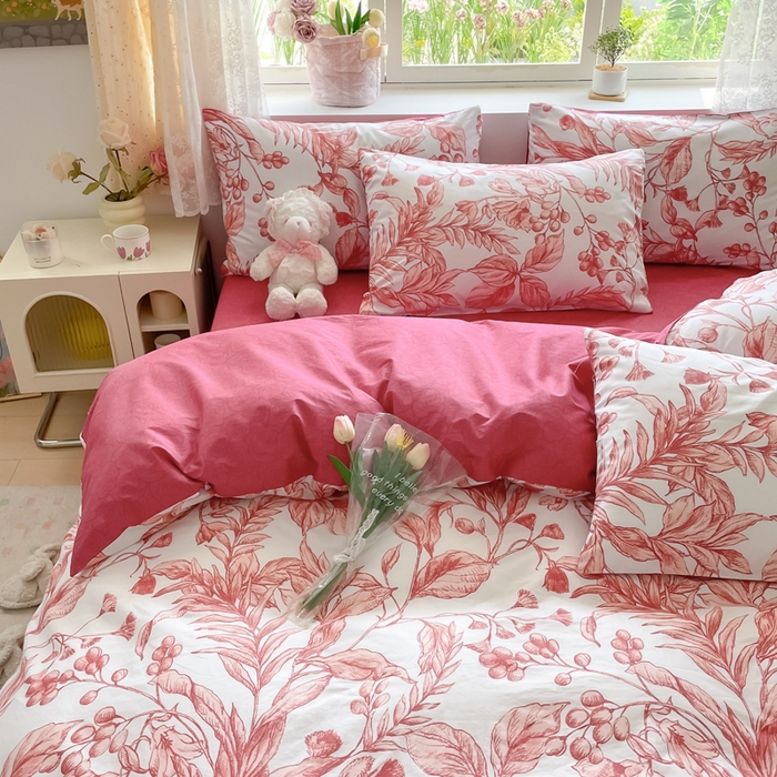 91家纺网 家纺一手货源 找家纺 芊寻家居 2024新款全棉13372花卉系列四件套 生机