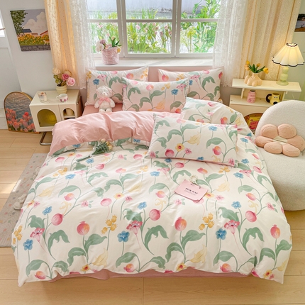 91家纺网 家纺一手货源 找家纺 （总）昊翔 2024新款全棉13372花卉系列四件套