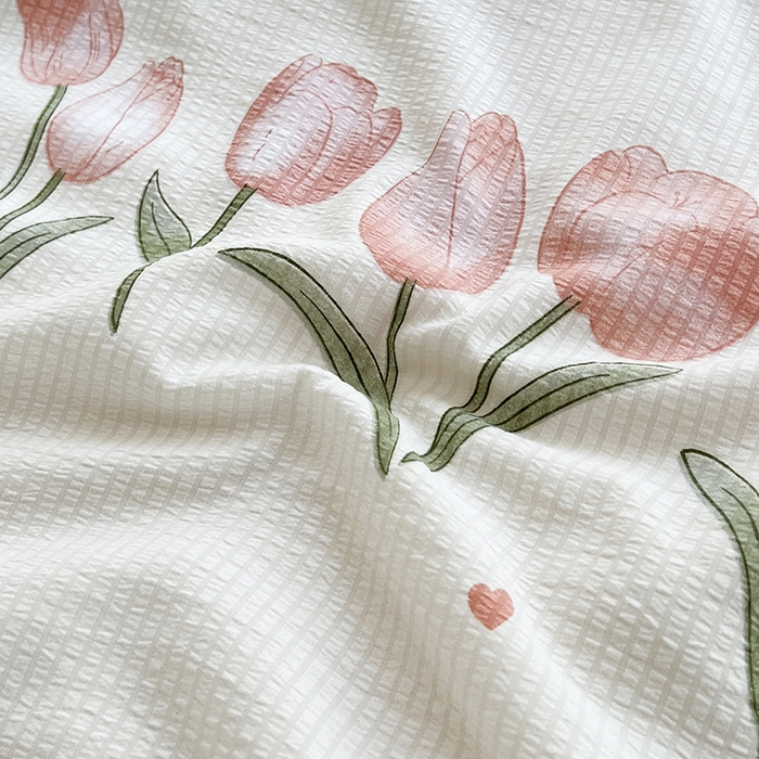 91家纺网 家纺一手货源 找家纺 梦莱斯 2024新款时尚舒适泡泡棉夏被四件套 密语