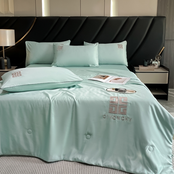 91家纺网 家纺一手货源 找家纺 露梦家纺 2025新款水洗真丝刺绣夏被-梵希 梵希-薄荷绿