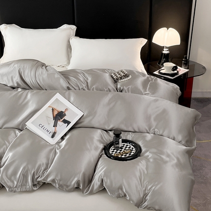 91家纺网 家纺一手货源 找家纺 （总）圣比熊 2025新款可水洗冰丝被套双人床被套带同款床单床笠四件套