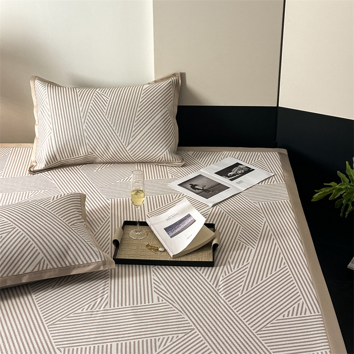 91家纺网 家纺一手货源 找家纺 三味舒屋 2025新款抗菌防螨900D高端养生冰藤席--马汀系列 马汀咖床席