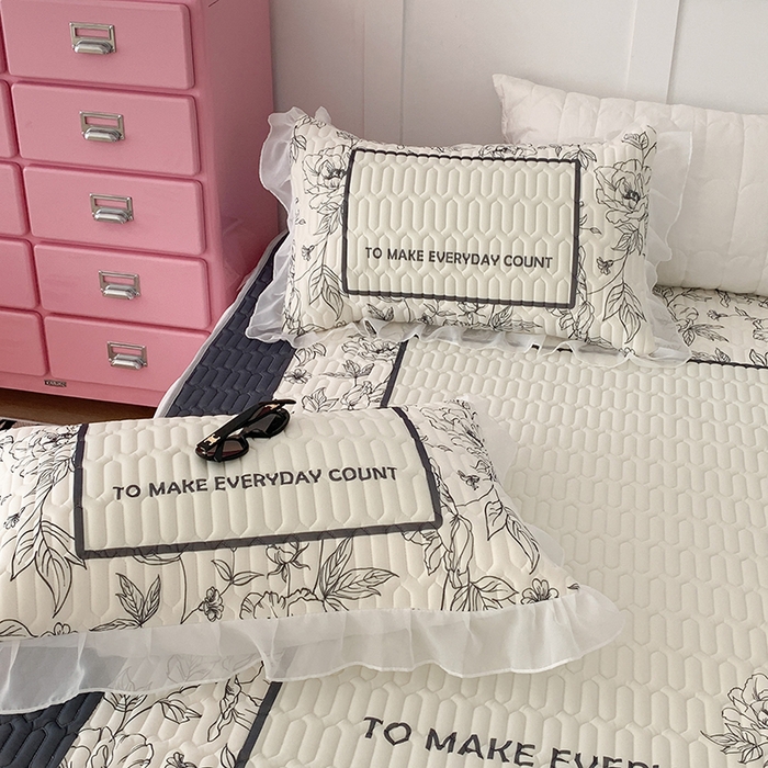 91家纺网 家纺一手货源 找家纺 昔可家纺 2024新款床裙款乳胶席 夏奈花园