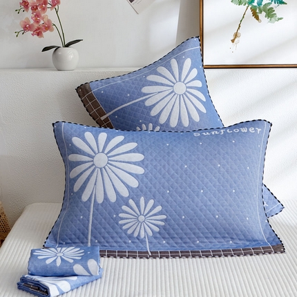 91家纺网 家纺一手货源 找家纺 （总）朴尔-2024新款AB版蜂窝提花锁边立体枕巾50*76cm一对