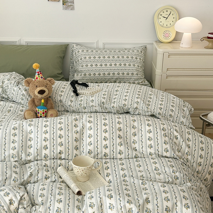 91家纺网 家纺一手货源 找家纺 昔可家纺 2024新款全棉春日复古印花四件套 西西里混搭