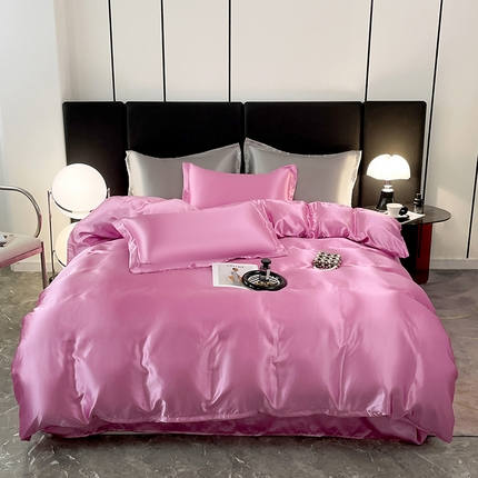 91家纺网 家纺一手货源 找家纺 （总）梦舒羽 2025新款可水洗冰丝被套床单枕套夏季四件套