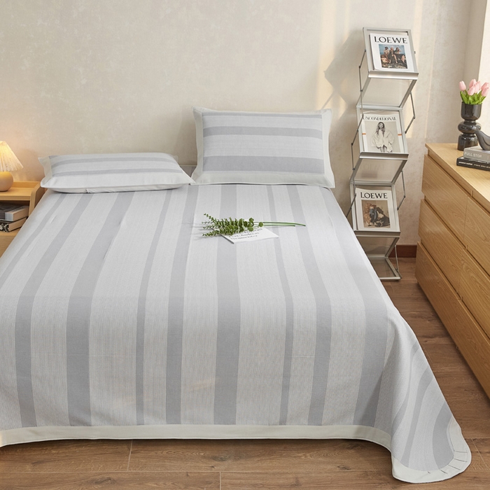 91家纺网 家纺一手货源 找家纺 金泰莱 2025新款加厚老粗布凉席三件套全棉老粗布床单纯棉床单软凉席 姑苏