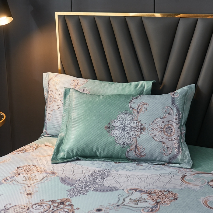 91家纺网 家纺一手货源 找家纺 大境 2024新款900d窝蜂冰丝凉席三件套 欧式风情