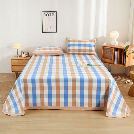 91家纺网 家纺一手货源 找家纺 （总）金泰莱 2025新款加厚老粗布凉席三件套全棉老粗布床单纯棉床单软凉席