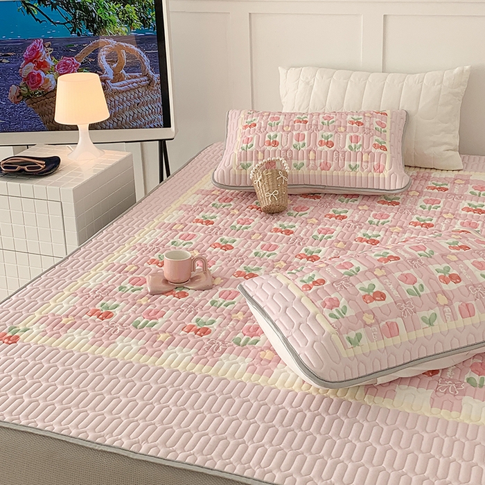 91家纺网 家纺一手货源 找家纺 昔可家纺 2024新款床笠款乳胶席 樱桃郁金香