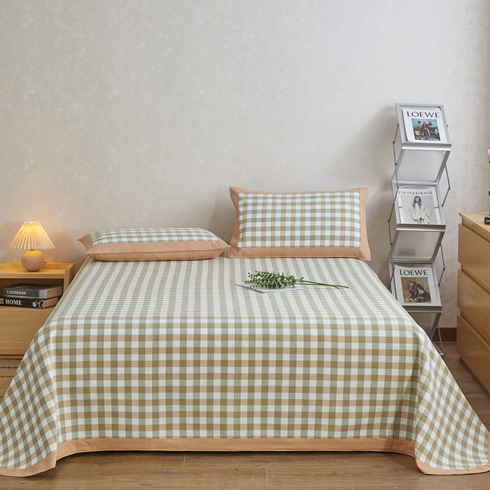 91家纺网 家纺一手货源 找家纺 金泰莱 2025新款加厚老粗布凉席三件套全棉老粗布床单纯棉床单软凉席 未央