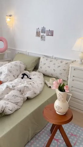 91家纺网 家纺一手货源 找家纺 昔可家纺 2024新款全棉春日复古印花四件套 春日小苍兰