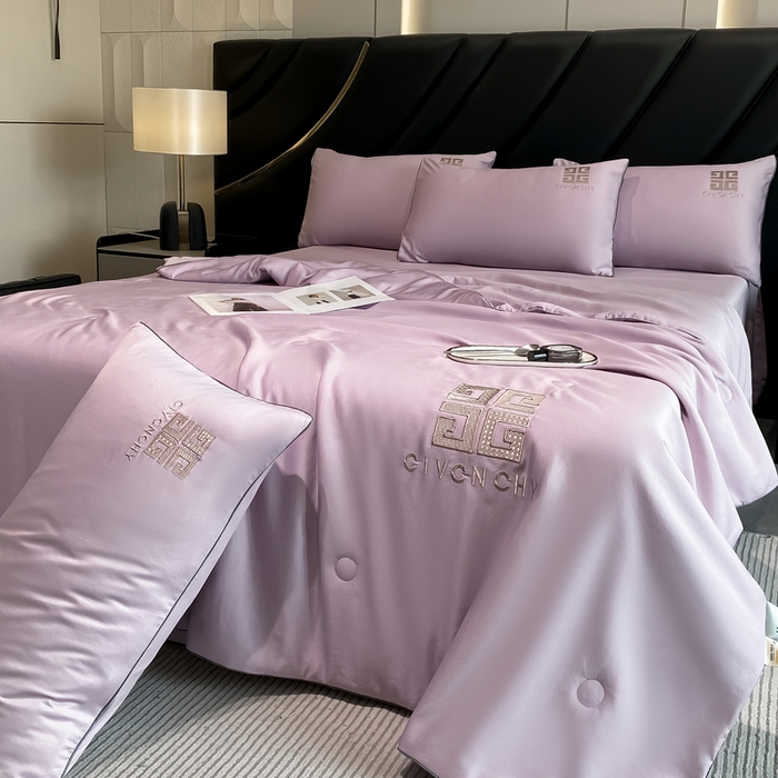 91家纺网 家纺一手货源 找家纺 露梦家纺 2025新款水洗真丝刺绣夏被-梵希 梵希-丁香紫