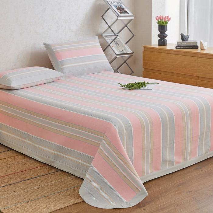 91家纺网 家纺一手货源 找家纺 金泰莱 2025新款加厚老粗布凉席三件套全棉老粗布床单纯棉床单软凉席 慈溪