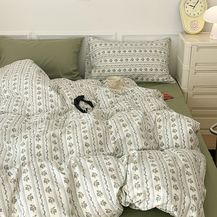 91家纺网 家纺一手货源 找家纺 昔可家纺 2024新款全棉春日复古印花四件套 西西里混搭