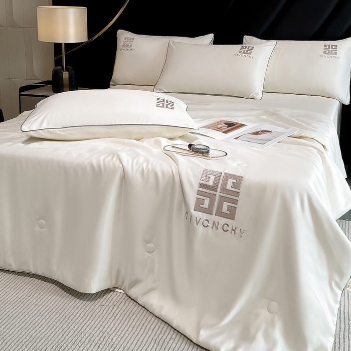 91家纺网 家纺一手货源 找家纺 露梦家纺 2025新款水洗真丝刺绣夏被-梵希 梵希-皓月白