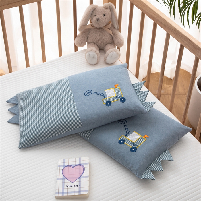 91家纺网 家纺一手货源 找家纺 织布人 2024新款荞麦枕全棉水洗棉婴幼儿童枕0-6-12岁卡通枕套+荞麦枕芯 30*50cm/只 童趣荞麦枕-火车头