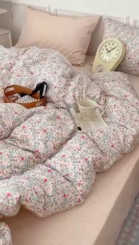 91家纺网 家纺一手货源 找家纺 昔可家纺 2024新款全棉春日复古印花四件套 春日花漾