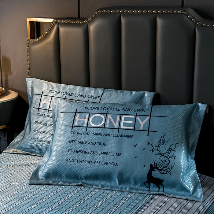 91家纺网 家纺一手货源 找家纺 大境 2024新款900d窝蜂冰丝凉席三件套 浪漫仲夏