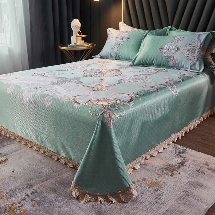 91家纺网 家纺一手货源 找家纺 大境 2024新款900d窝蜂冰丝凉席三件套 欧式风情