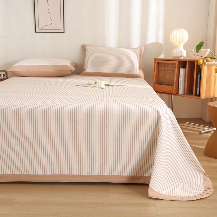 91家纺网 家纺一手货源 找家纺 金泰莱 2025新款加厚老粗布凉席三件套全棉老粗布床单纯棉床单软凉席 北都