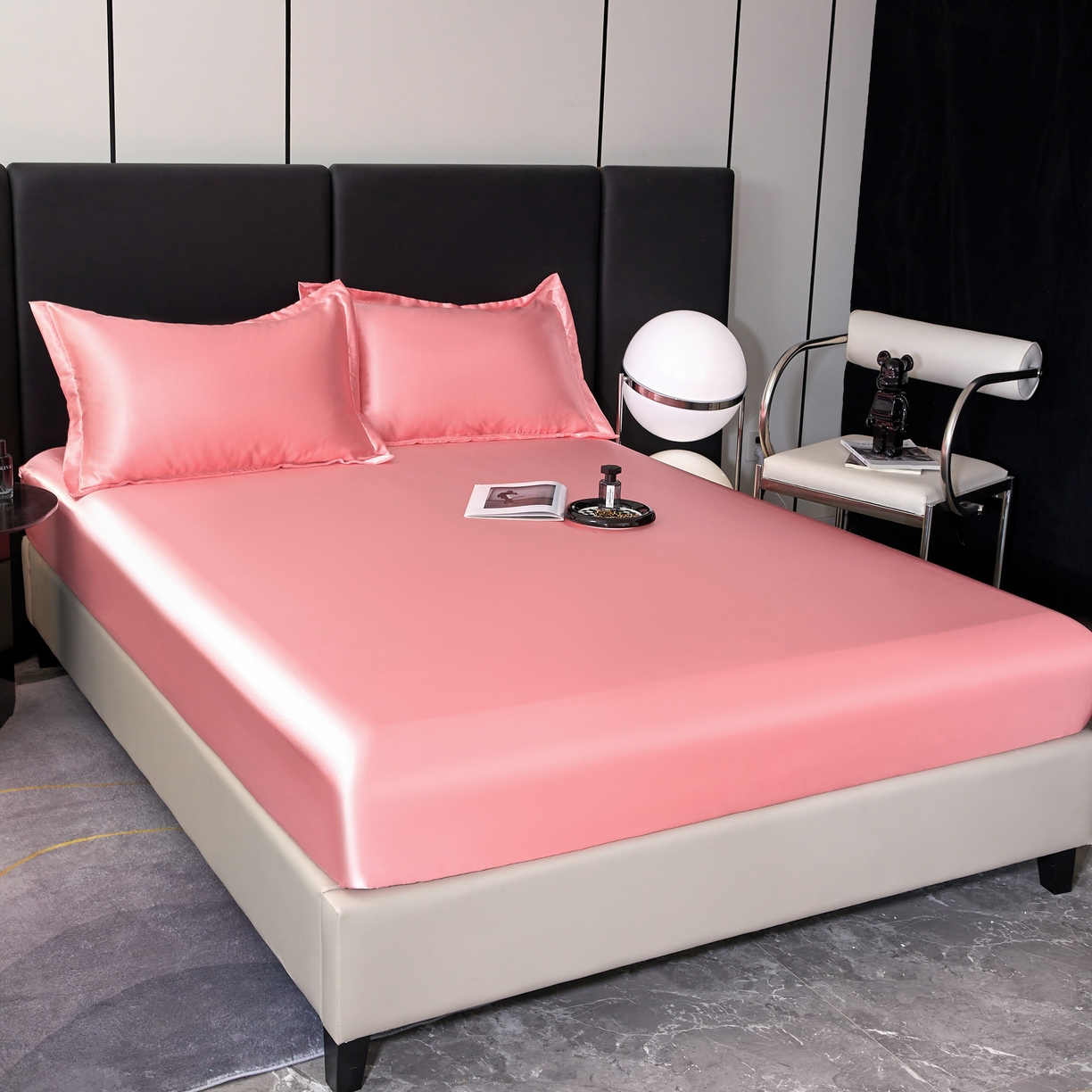 91家纺网 家纺一手货源 找家纺 梦舒羽 2025新款可水洗冰丝床垫保护套床笠三件套 玉色