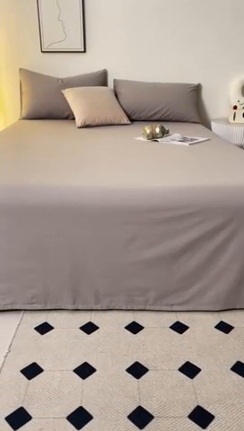 91家纺网 家纺一手货源 找家纺 寐眠 2024新款全棉水洗棉床单床笠单品-单床单 水泥灰