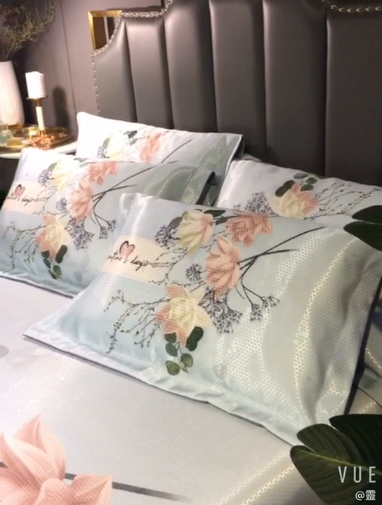 91家纺网 家纺一手货源 找家纺 大境 2024新款900d窝蜂冰丝凉席三件套 香草百合