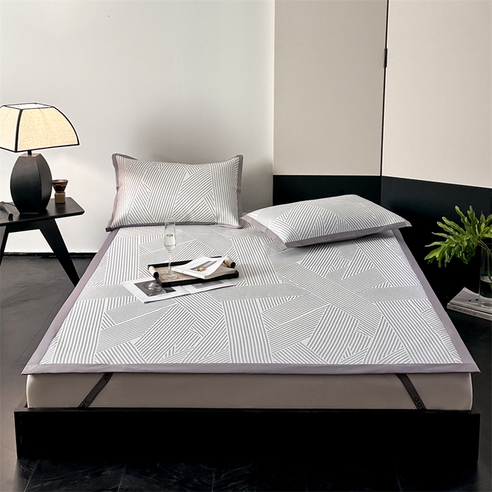 91家纺网 家纺一手货源 找家纺 三味舒屋 2025新款抗菌防螨900D高端养生冰藤席--马汀系列 马汀灰床席