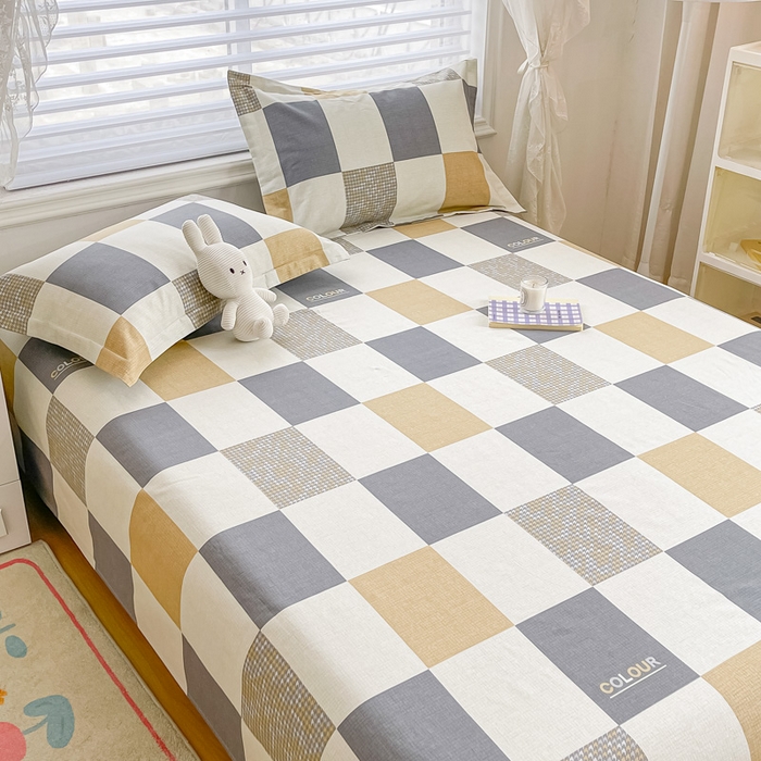 91家纺网 家纺一手货源 找家纺 金帛坊 2024新款全棉印花床单枕套三件套雅阁