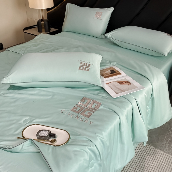 91家纺网 家纺一手货源 找家纺 露梦家纺 2025新款水洗真丝刺绣夏被-梵希 梵希-薄荷绿