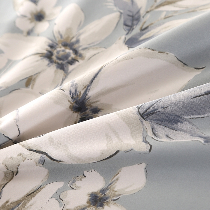 91家纺网 家纺一手货源 找家纺 梦莱斯 2024新款拼角宽边水洗天丝夏被四件套 花悦吟兰