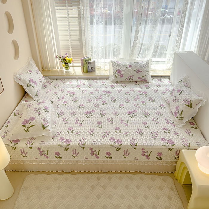 91家纺网 家纺一手货源 找家纺 冬然 2024新款全棉防滑榻榻米垫子炕垫纯棉床盖夹棉床单纯棉床单-招财猫