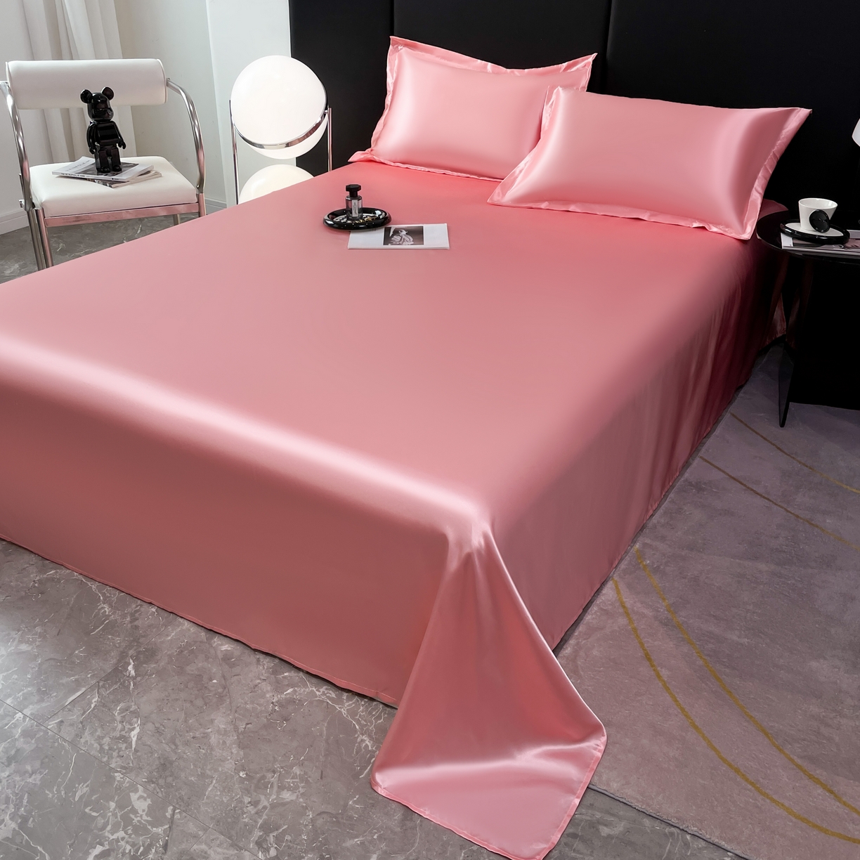 91家纺网 家纺一手货源 找家纺 梦舒羽 2025新款可水洗冰丝床垫保护罩防尘床单三件套 玉色