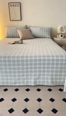 91家纺网 家纺一手货源 找家纺 寐眠 2024新款全棉水洗棉床单床笠单品-单床单 糖果绿