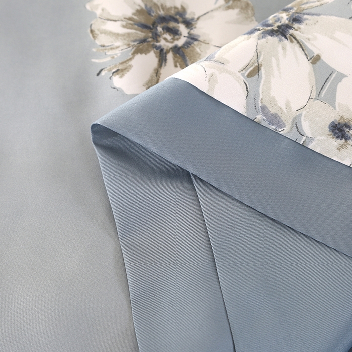 91家纺网 家纺一手货源 找家纺 梦莱斯 2024新款拼角宽边水洗天丝夏被四件套 花悦吟兰