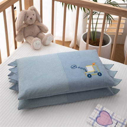 （总）织布人 2024新款枕芯全棉水洗棉婴幼儿童枕0-6-12岁卡通贴布绣枕套+羽丝绒枕芯