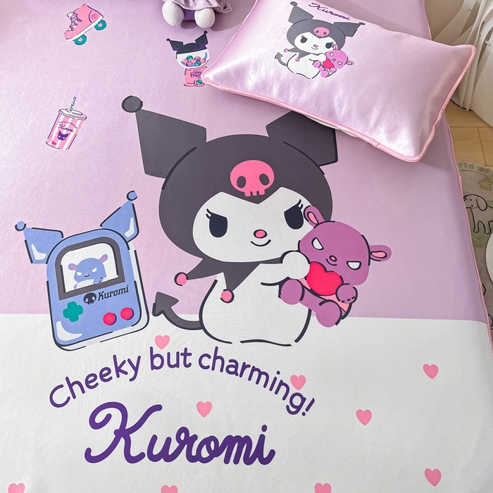 91家纺网 家纺一手货源 找家纺 博雅 2024新款三丽鸥凉感丝凉席夏被套件 大版-游戏库洛米