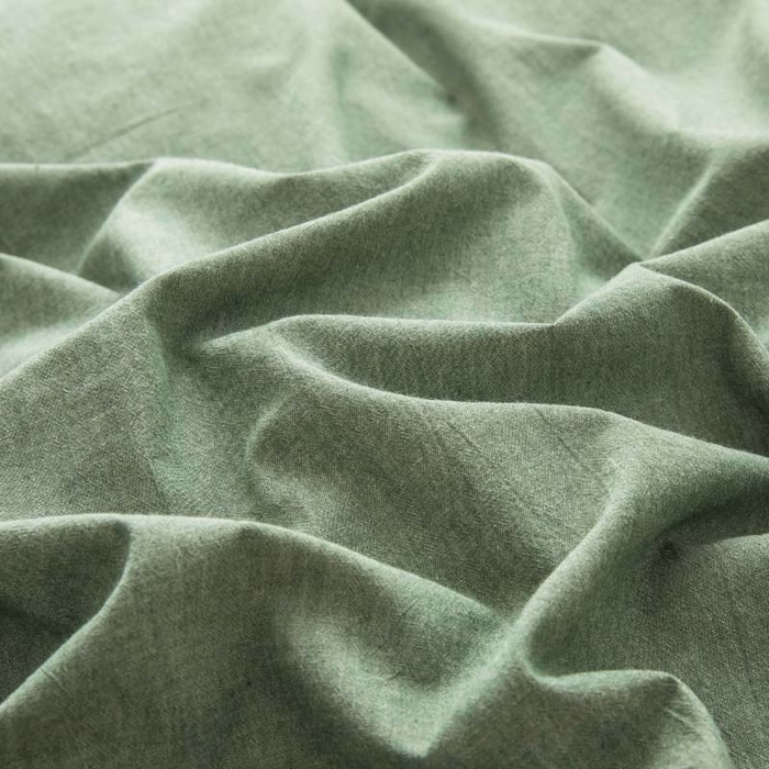 91家纺网 家纺一手货源 找家纺 柠萌家居 2024新款A类全棉色织水洗棉无印风四件套 一抹绿