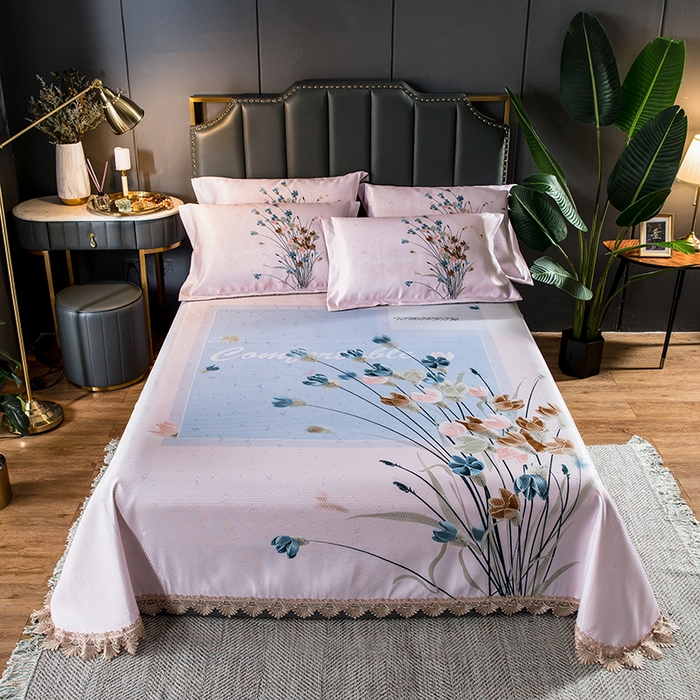 91家纺网 家纺一手货源 找家纺 大境 2024新款900d窝蜂冰丝凉席三件套 密语芬芳