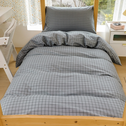 宅部落 2024新款全棉三件套纯棉学生宿舍上下铺六件套（第二批） 蓝小格